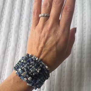 NWOT Beautiful Natural Stone and Beaded Cuff
